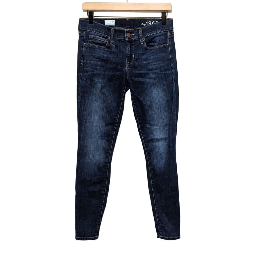 Gap 1969 Jeans Womens 27 R Blue Low Rise Legging Skinny Dark Wash Preppy Denim